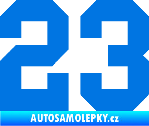 Samolepka Startovní číslo 23 modrá oceán