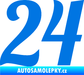 Samolepka Startovní číslo 24 typ 3 modrá oceán
