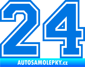 Samolepka Startovní číslo 24 typ 4 modrá oceán