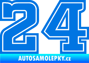 Samolepka Startovní číslo 24 typ 5 modrá oceán