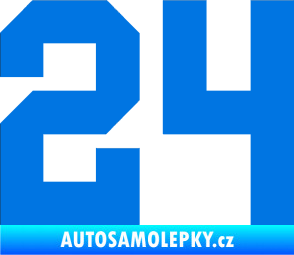 Samolepka Startovní číslo 24 modrá oceán