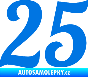 Samolepka Startovní číslo 25 typ 3 modrá oceán