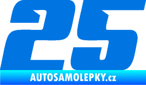 Samolepka Startovní číslo 25 typ 6 modrá oceán