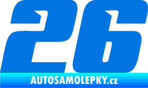 Samolepka Startovní číslo 26 typ 6 modrá oceán