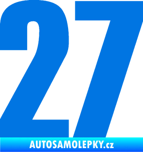 Samolepka Startovní číslo 27 typ 2     modrá oceán