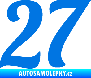 Samolepka Startovní číslo 27 typ 3 modrá oceán