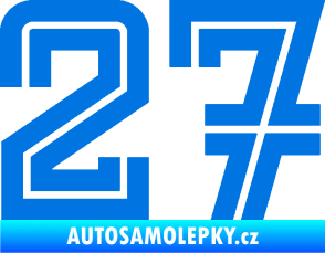 Samolepka Startovní číslo 27 typ 7 modrá oceán