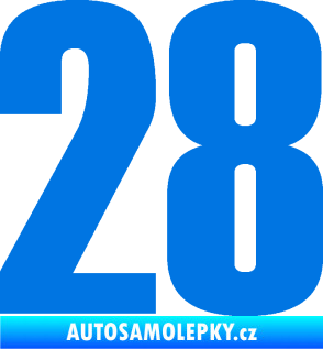 Samolepka Startovní číslo 28 typ 2    modrá oceán