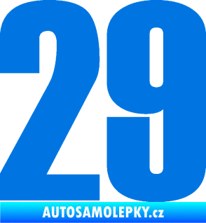 Samolepka Startovní číslo 29 typ 2    modrá oceán