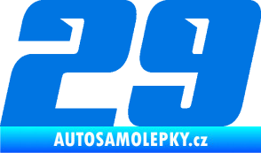 Samolepka Startovní číslo 29 typ 6 modrá oceán
