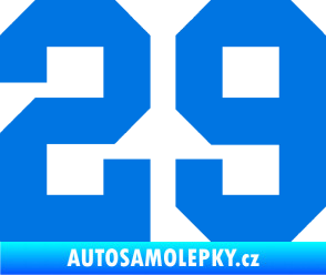 Samolepka Startovní číslo 29 modrá oceán