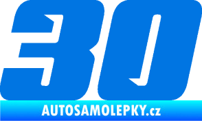 Samolepka Startovní číslo 30 typ 6 modrá oceán