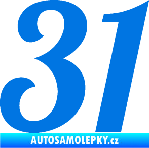 Samolepka Startovní číslo 31 typ 3 modrá oceán