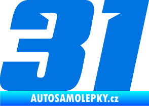 Samolepka Startovní číslo 31 typ 6 modrá oceán