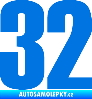 Samolepka Startovní číslo 32 typ 2     modrá oceán