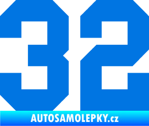 Samolepka Startovní číslo 32 modrá oceán