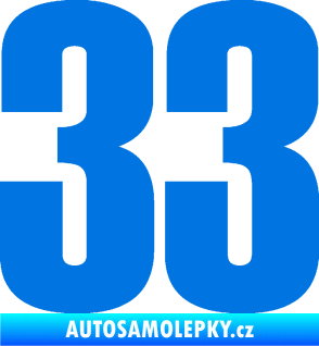 Samolepka Startovní číslo 33 typ 2      modrá oceán