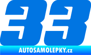 Samolepka Startovní číslo 33 typ 6 modrá oceán