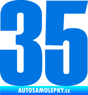 Samolepka Startovní číslo 35 typ 2  modrá oceán