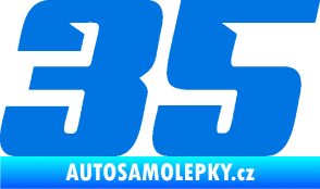 Samolepka Startovní číslo 35 typ 6 modrá oceán