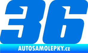 Samolepka Startovní číslo 36 typ 6 modrá oceán