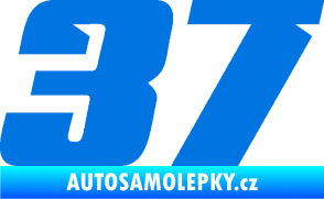 Samolepka Startovní číslo 37 typ 6 modrá oceán