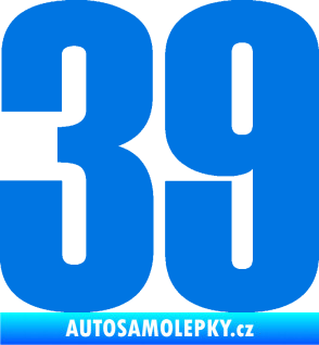 Samolepka Startovní číslo 39 typ 2      modrá oceán