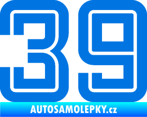 Samolepka Startovní číslo 39 typ 7 modrá oceán