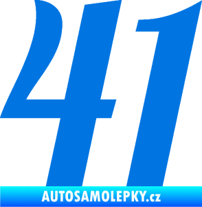 Samolepka Startovní číslo 41 typ 3 modrá oceán