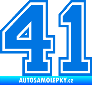 Samolepka Startovní číslo 41 typ 4 modrá oceán