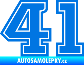 Samolepka Startovní číslo 41 typ 5 modrá oceán