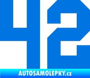 Samolepka Startovní číslo 42 modrá oceán
