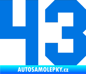 Samolepka Startovní číslo 43 modrá oceán