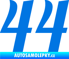 Samolepka Startovní číslo 44 typ 3 modrá oceán