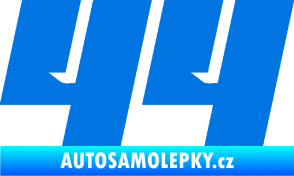 Samolepka Startovní číslo 44 typ 6 modrá oceán