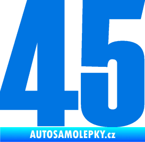 Samolepka Startovní číslo 45 typ 2      modrá oceán