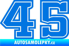 Samolepka Startovní číslo 45 typ 5 modrá oceán