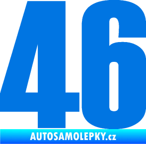 Samolepka Startovní číslo 46 typ 2       modrá oceán