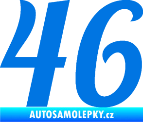 Samolepka Startovní číslo 46 typ 3 modrá oceán