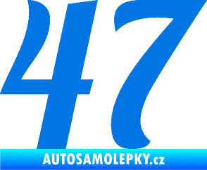 Samolepka Startovní číslo 47 typ 3 modrá oceán
