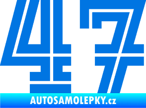 Samolepka Startovní číslo 47 typ 7 modrá oceán