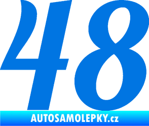 Samolepka Startovní číslo 48 typ 3 modrá oceán