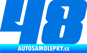 Samolepka Startovní číslo 48 typ 6 modrá oceán