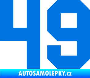 Samolepka Startovní číslo 49 modrá oceán