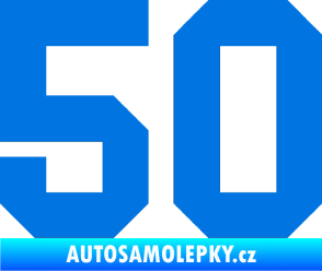Samolepka Startovní číslo 50 modrá oceán