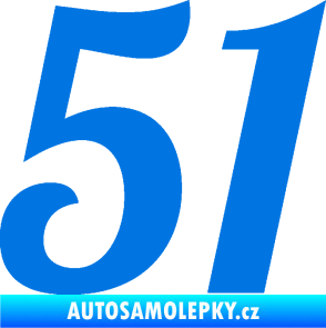 Samolepka Startovní číslo 51 typ 3 modrá oceán