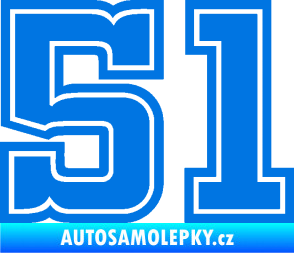 Samolepka Startovní číslo 51 typ 5 modrá oceán