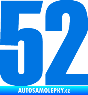 Samolepka Startovní číslo 52 typ 2  modrá oceán