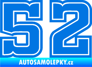 Samolepka Startovní číslo 52 typ 5 modrá oceán