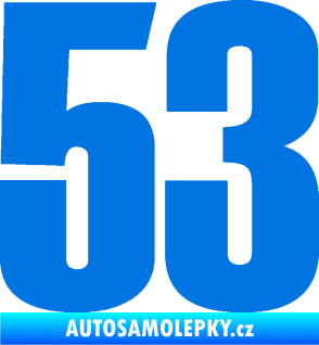 Samolepka Startovní číslo 53 typ 2  modrá oceán